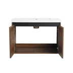 Bathroom Vanity Set with Resin Countertop Sink - Dark Brown
