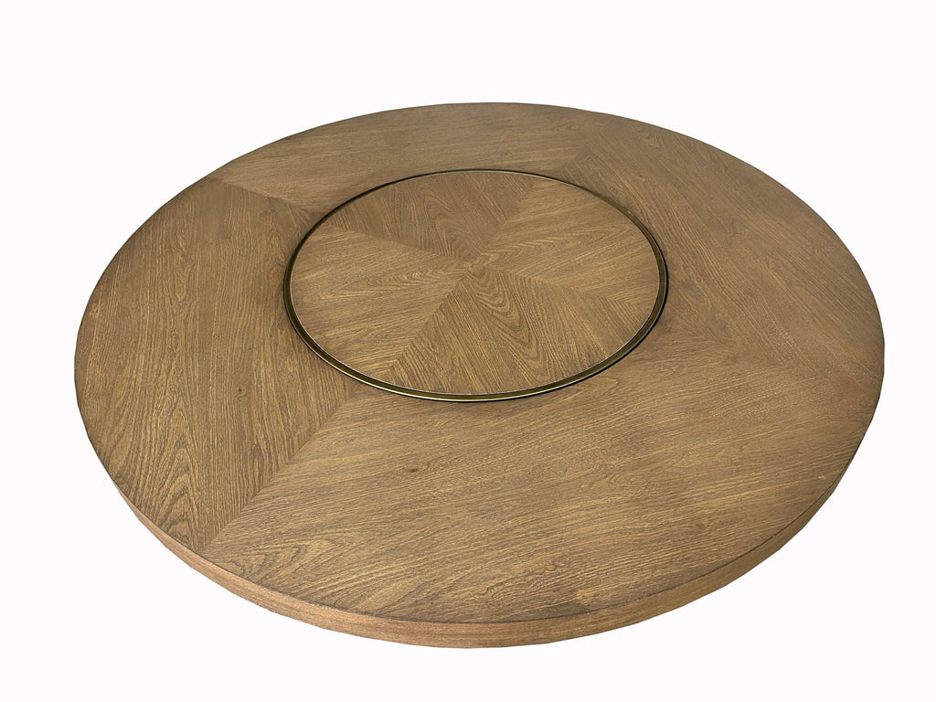 Elegant Round Dining Table with Pedestal Base - Light Brown or Dark Brown