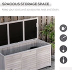 75 Gallon Wooden Deck Box with Aerating Gap and Weather-Fighting Finish - Gray