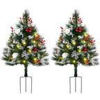 Artificial Christmas Tree Set with LED Lights - Festive Outdoor Decor