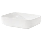 Modern Rectangular Vessel Bathroom Sink with Stain Resistant Ceramic - White