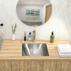 Brushed Nickel Undermount Bathroom Sink with Pop Up Drain