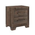 Brown 2 Drawer Nightstand with Functional Storage - Plinz