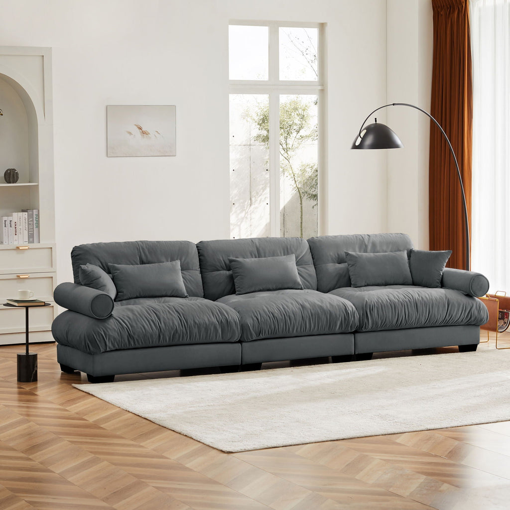 Modern Oversize Sofa with Cloud-Like Comfort - Fabric Stationary Sofa