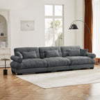 Modern Oversize Sofa with Cloud-Like Comfort - Fabric Stationary Sofa