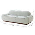 Boucle Curved 3-Seater Sofa with Round Arms - Light Upholstery