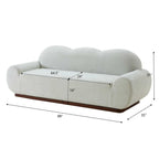 Boucle Curved 3-Seater Sofa with Round Arms - Light Upholstery