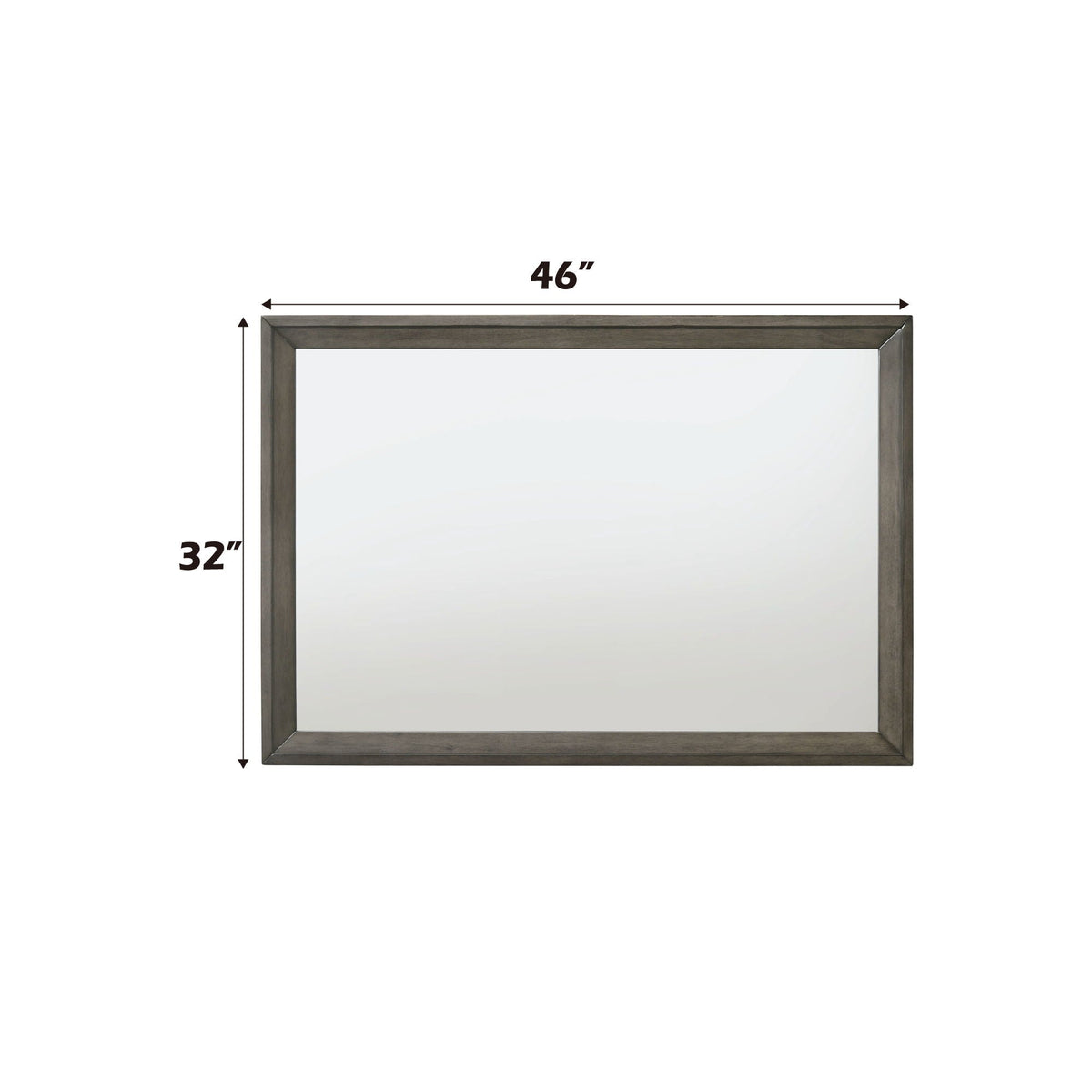 Escher Mirror with Wooden Frame - Gray/Oak