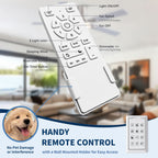 Flush Mount Ceiling Fan with LED Light and Remote Control - Black, White, Pearl Silver