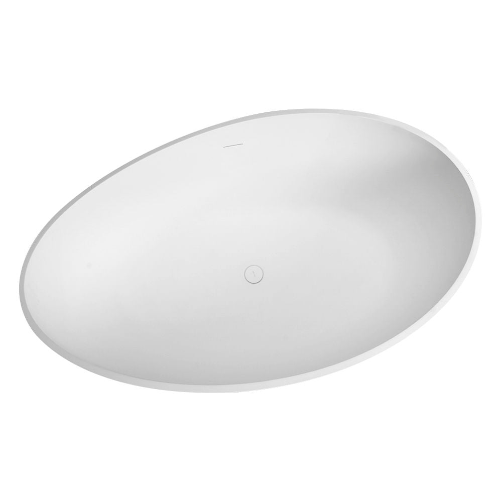 Freestanding Solid Surface Soaking Bathtub with Ergonomic Design – White or Black