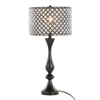 Contemporary Table Lamp with Crystalline Shade - Gold, Black, or Gray