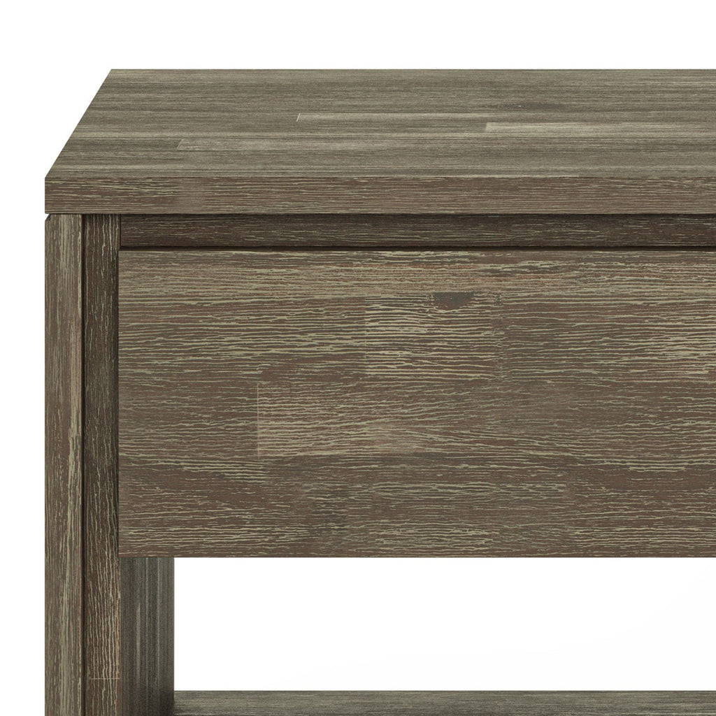 Handcrafted Acacia End Table with 1 Drawer - Light Brown, Dark Gray, or Dark Brown