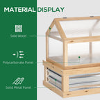 Raised Garden Bed with Polycarbonate Greenhouse - Natural