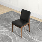 Mid-Century Modern Solid Wood Dining Chair Set with Fabric Upholstery - Multiple Colors