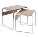 Mid-Century Modern Nesting Tables with Walnut Wood Tops - Walnut