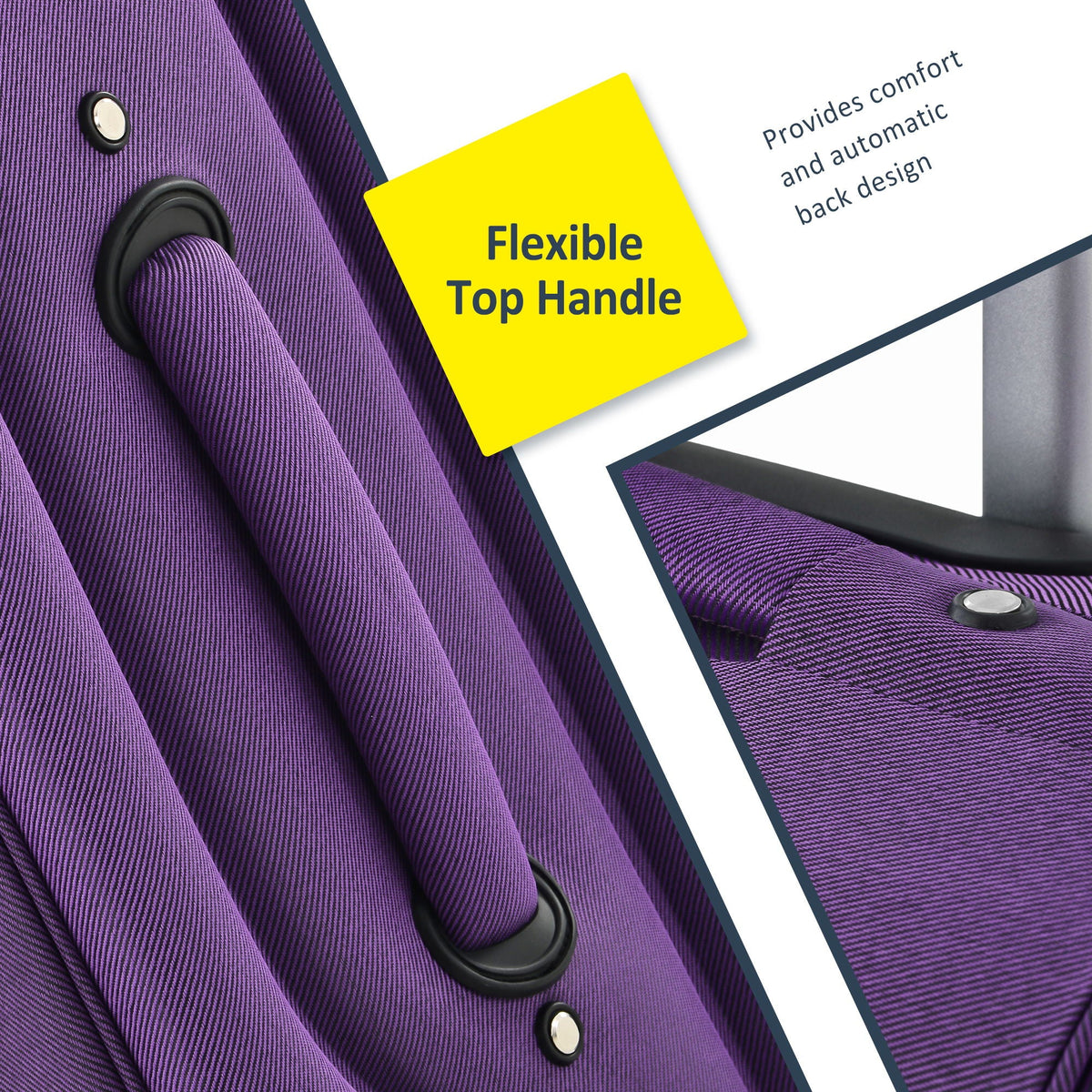 Expandable Softside Luggage 3 Piece Set with Spinner Wheels - Multiple Colors