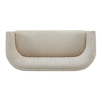 Corduroy Recessed Arm Loveseat with Channel Tufting - Beige & Walnut
