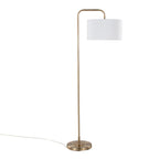Contemporary Floor Lamp with Drum Shade - Black, Pearl Silver, Gold
