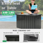 200 Gallon Metal Deck Box with Lockable Lid - Dark Gray or Brown