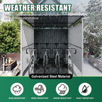 Outdoor Pergola Bike Storage Shed with Galvanized Steel Roof - Gray
