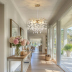 6-Light Crystal Chandelier with Gold Finish - Elegant Ceiling Lamp