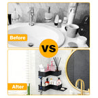 Adhesive Corner Shower Caddy 2-Pack with Hooks - Stainless Steel