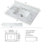 Elegant Sintered Stone Bathroom Vanity Top with Rectangular Undermount Ceramic Sink - White