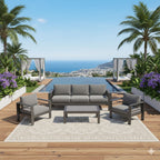 Outdoor Patio Set with All-Weather Cushions - Dark Gray