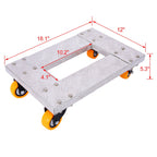 Heavy Duty Furniture Dolly Trolley Car with 3" TPU Casters - Pearl Silver
