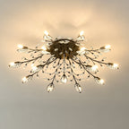 15-Light Chandelier with Crystal Accents - Matte Black