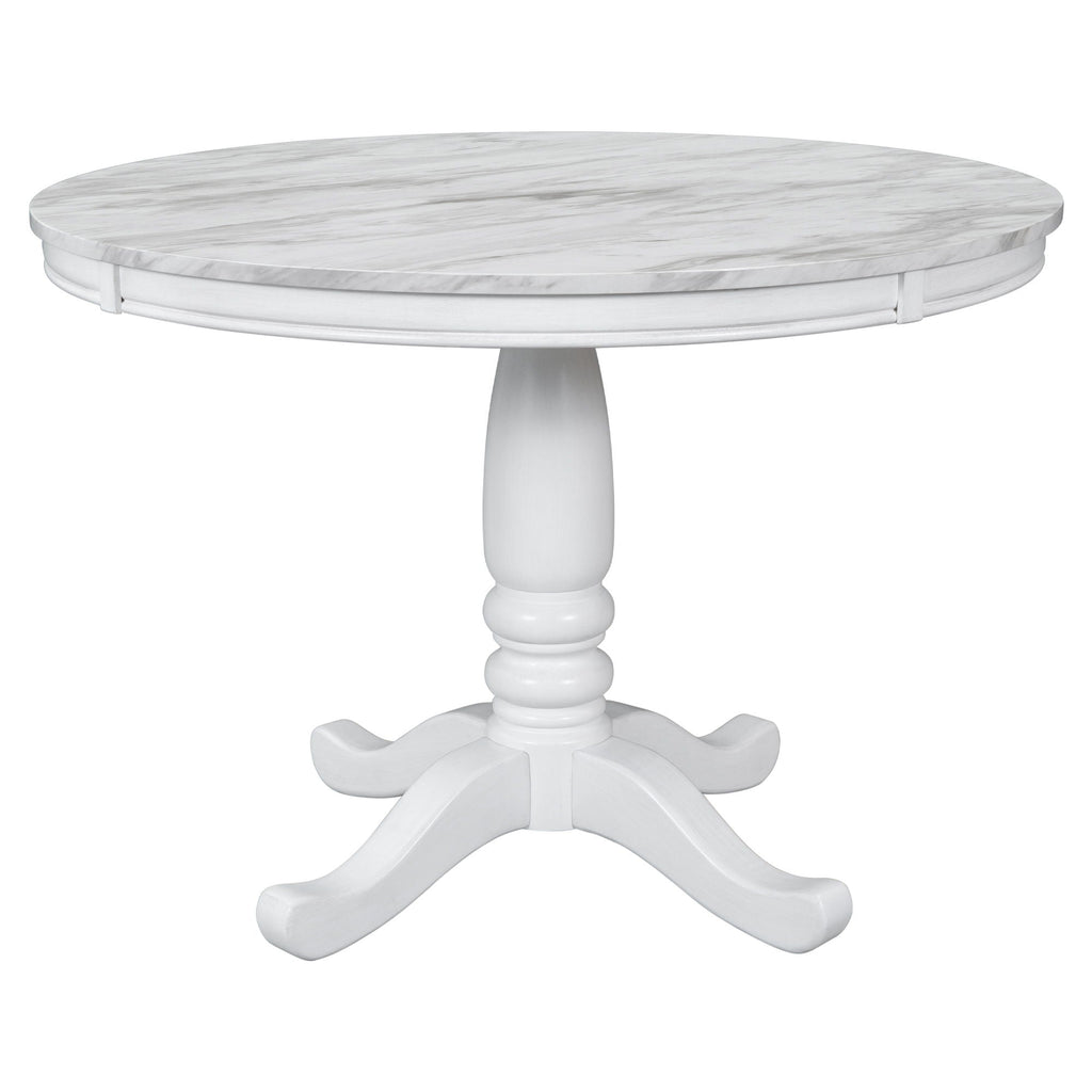 5-Piece Solid Wood Dining Set — White or Dark Gray