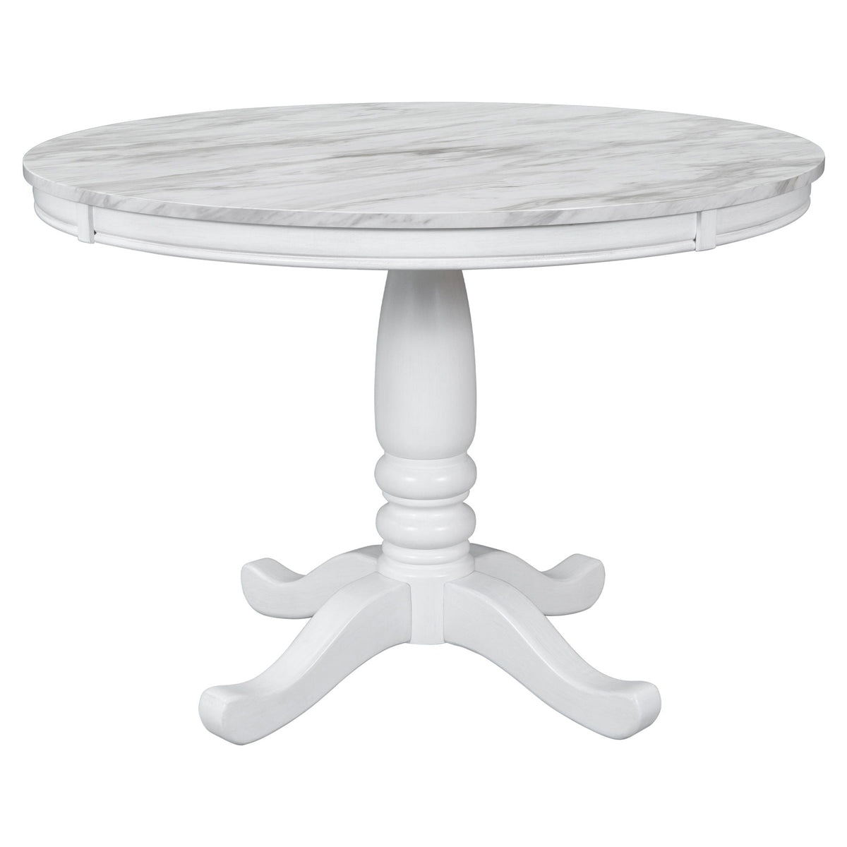 5-Piece Solid Wood Dining Set — White or Dark Gray