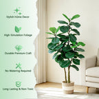 Artificial Fiddle Leaf Fig Tree 5FT with Planter - Green
