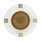 Round Moving Gear Wall Clock with Roman Numerals - Multicolor