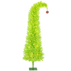 84 Inch Whimsical Christmas Tree with Pre-Lit LED Lights - Green