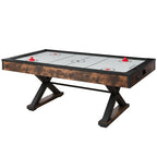 84-Inch Air Hockey Table with Electronic Scorer – Rustic MDF Finish