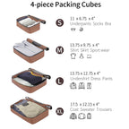 4 Piece Hard Shell Luggage Set with Spinner Wheels - Multiple Colors
