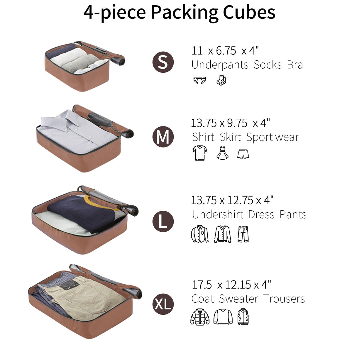 4 Piece Hard Shell Luggage Set with Spinner Wheels - Multiple Colors