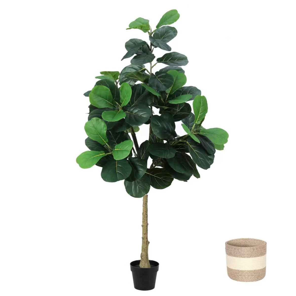Artificial Fiddle Leaf Fig Tree 5.5FT with Planter - Green