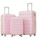 3 Piece Hardside Luggage Set with TSA Lock - Light Pink