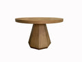 Elegant Round Dining Table with Pedestal Base - Light Brown or Dark Brown
