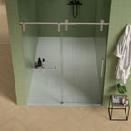 Pearl Silver Sliding Frameless Shower Door with Easy Clean Tempered Glass