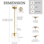 Adjustable Pendant Lighting with Clear Glass Shade - Black or Gold