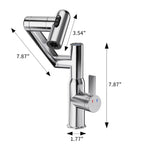 Bathroom Sink Faucet with Spray Function and Temperature Display - Black or Pearl Silver