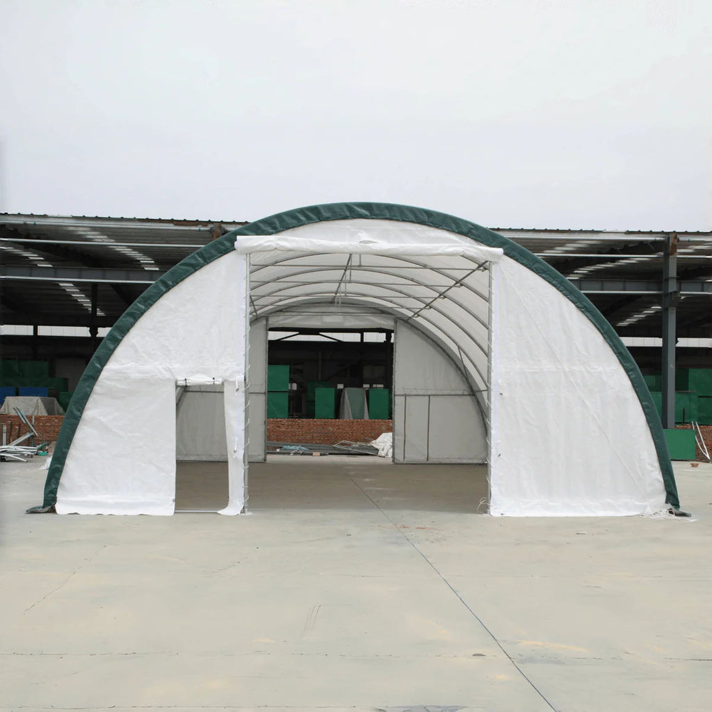 Single Truss Arch Storage PE Shelter - White