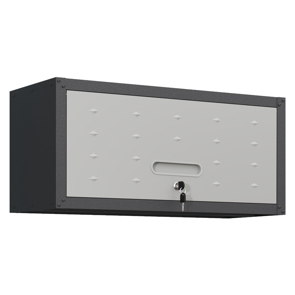 Heavy Duty Metal Wall Mounted Tool Storage Cabinet with Secure Locking - Black