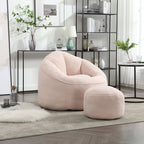High Pressure Foam Bean Bag Sofa Chair with Footrest – Multiple Colors