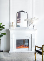 Baroque Inspired Arch Wall Mirror with Ornate Design - Gold or Black