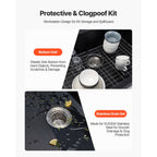 25 Inch Granite Kitchen Sink with Scratch Resistance - Matte Black