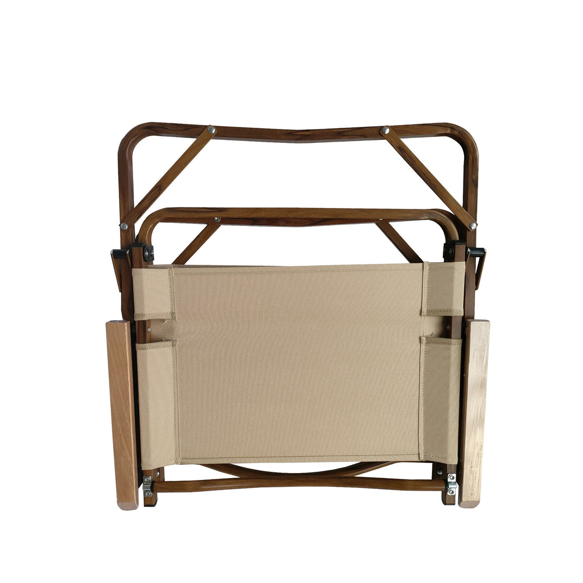 Foldable Portable Chair Set with Armrests - Brown